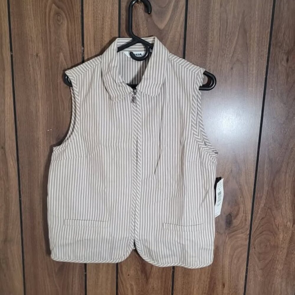 Women Alia Petites Striped Vest - Size 10P NWT